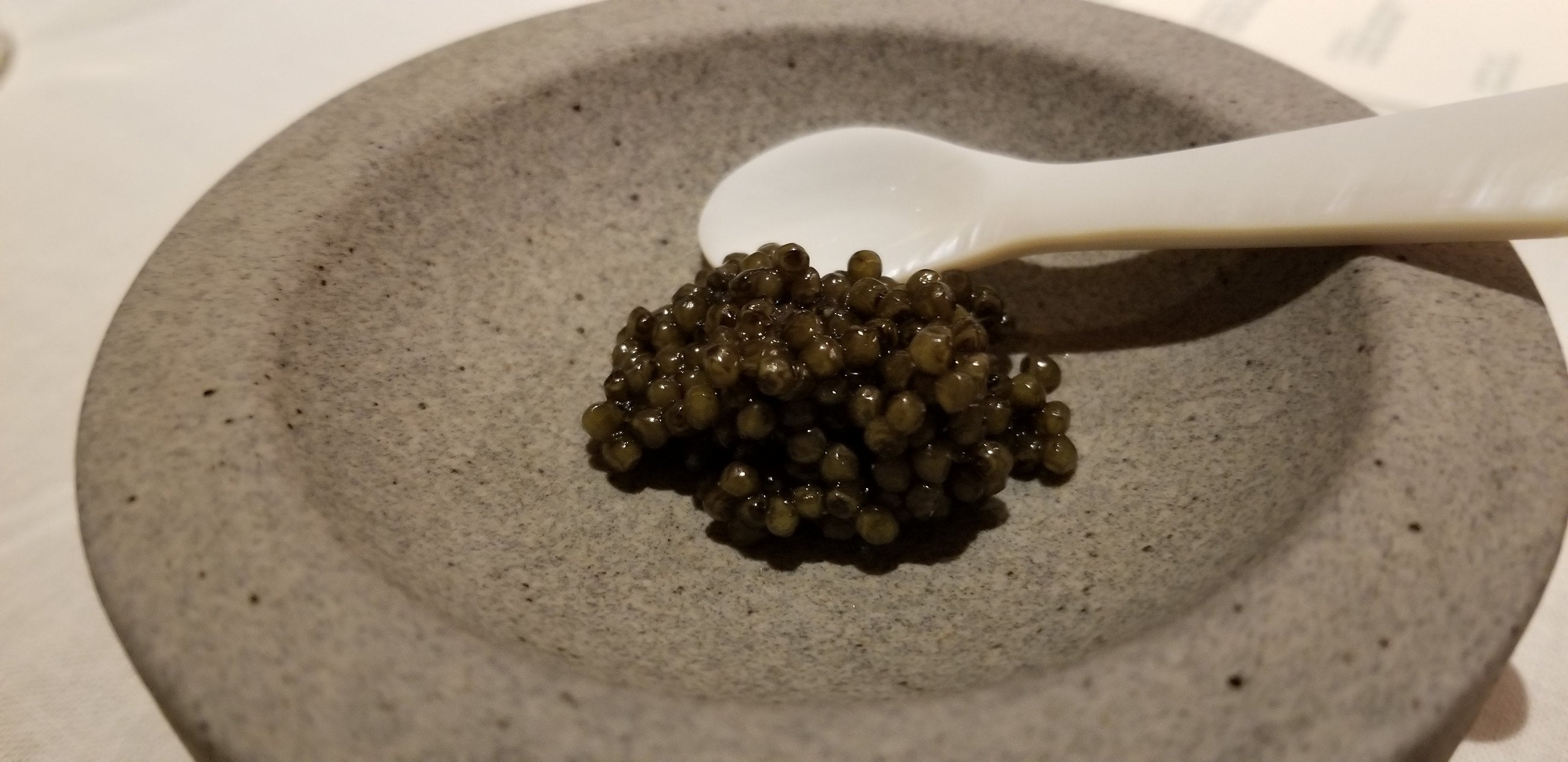 Caviar served on stone